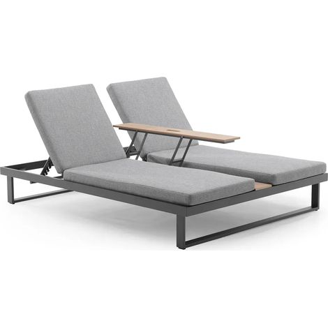 Doppel-Gartenliege Mallorca II 200x152 zumm anthrazit Aluminium Homms (1/5)