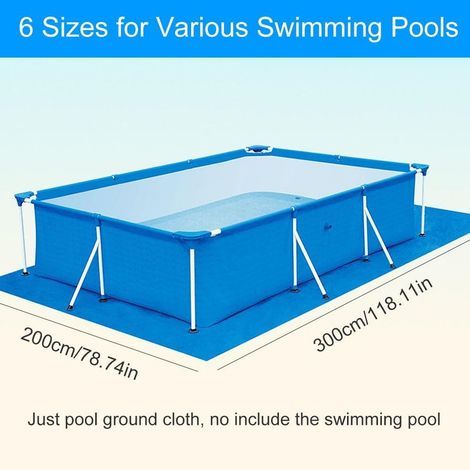 Tapis de Sol pour Piscine, Bâche de Sol Rectangulaire, Hors Terre Tapis de Protection pour Piscines gonflables, Protecteur De Sol Piscine (200 300cm/ 78.74 118.11in) (1/5)