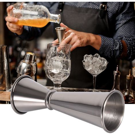 Shaker à cocktails et vin en acier inoxydable 304, double doseur, accessoire de barman, noir (1/5)