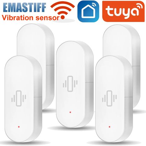 (Lot de 5) Capteurs de vibration intelligents WiFi, notifications via application, alarme de vibration en temps réel sur verre (1/5)