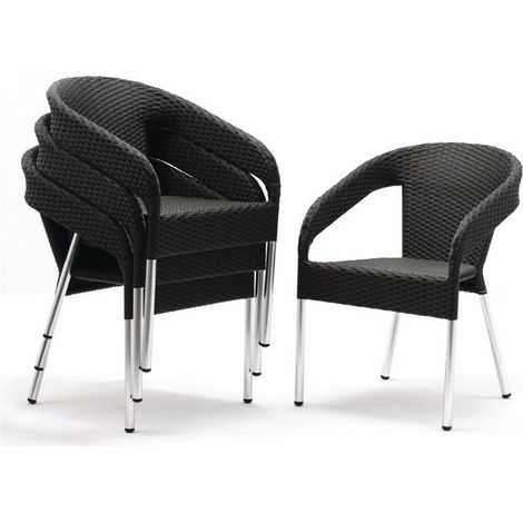 Fauteuils Bistro en rotin Bolero - Lot de 4 (1/5)