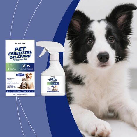Spray d'huiles essentielles pour animaux de compagnie, à la brume fine et au parfum rafraîchissant, pour un nettoyage quotidien doux et un soin confortable de votre animal – 237 ml -- DTEKGAZ (1/5)
