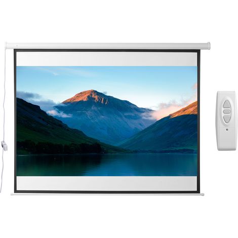 HOMCOM Schermo per Proiettore 100 Pollici Formato 4:3 Regolabile con Telecomando, Schermo di Proiezione Motorizzato Compatto, Installazione a Parete o Soffitto, 203x152 cm, Bianco