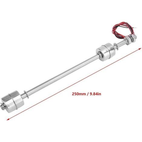 – Doppelschwimmerschalter zur Wasserstandsregelung – Edelstahl 304 – 250 mm Länge – Kompatibel mit externen Relais (1/3)