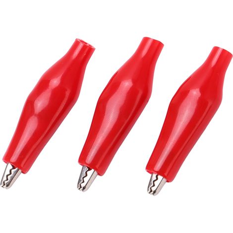 Lot de 100 pinces de test électrique à manche unique, assortiment de clips de charge, pince de batterie pour test de puissance, rouge, 25.010 (1/5)