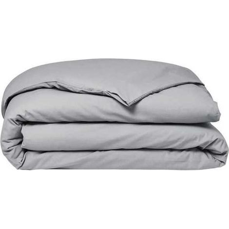 Housse de couette TODAY Essential - 140 x 200 cm - 1 personne - 100% Coton uni - Acier (1/3)
