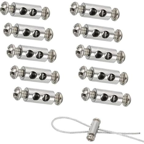 10pcs serre-cables avec capuchon de borne à vis, serre-cables pour cable et cable de 1 à 2 mm de diamètre, pinces à double extrémité pour cable et fil en acier (1/5)