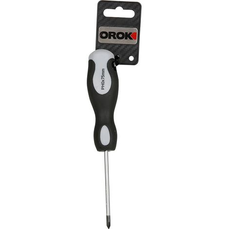 Tournevis cruciforme, tournevis plat - PH0-0 x 75 mm - Lame traversante - Outil à main en acier allié doté d'une poignée en plastique - Tournevis cruciforme 0x75 mm - Pratique (1/4)