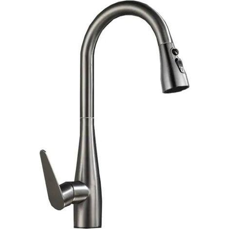 Robinet de Cuisine avec Douchette Extractible Inox Gris ZY1010