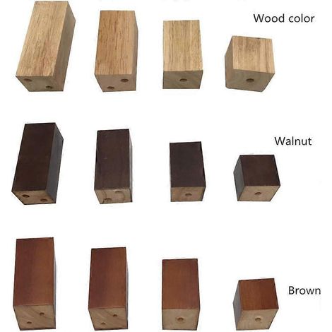 4er-Set Massivholz-Möbelbeine, quadratische Sofafüße, Ersatzfüße für Schränke, TV-Tische, Stühle, Hocker, Kommoden, Betten, 5 cm (2 Zoll), Walnuss