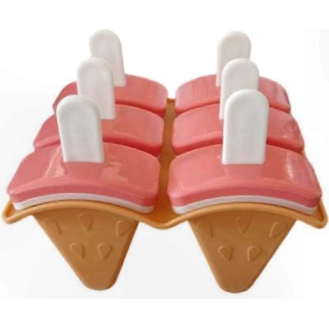 Kit de moules à glace réutilisables avec poignées - Démoulage facile et anti-gouttes pour crèmes glacées et bâtonnets de fruits OU (1/4)