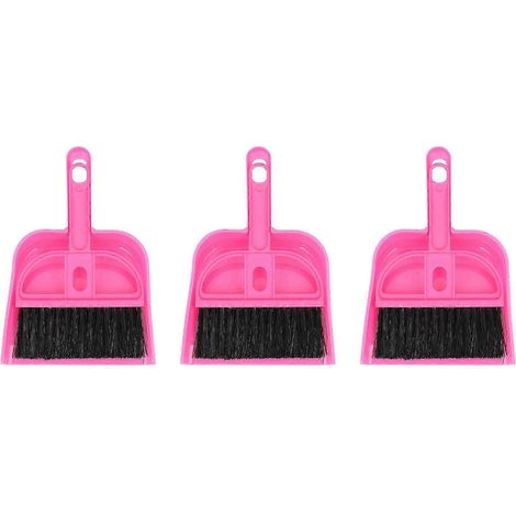 Ensemble de 3 mini balais, pelles et fouets pour le nettoyage de clavier de voiture QAQ (1/5)