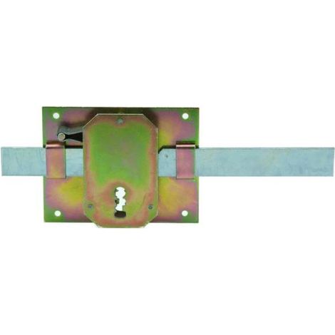 ILARGI cerradura 94-5 bicromatada , Cerradura de sobreponer Nº 94 rústicaTamaño 5 pulgadasPalanca larga1 llave de borjaAcabado bicromatadoNo tiene mano.