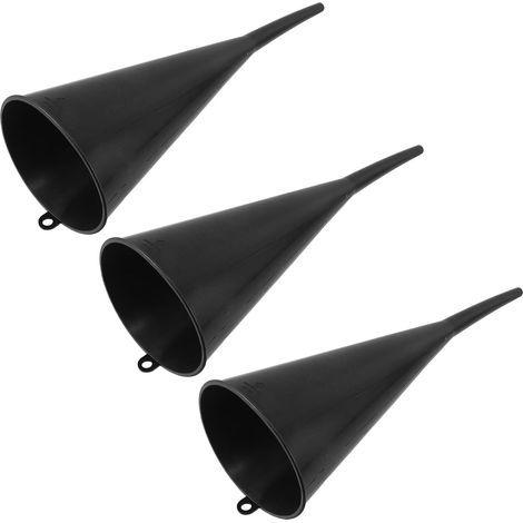 Entonnoir à Huile en Plastique Noir Bec Allongé, Lot de 3 Pièces, Mains, pour Carburant et Additifs Essence, Adapté Voitures et Motos (1/5)