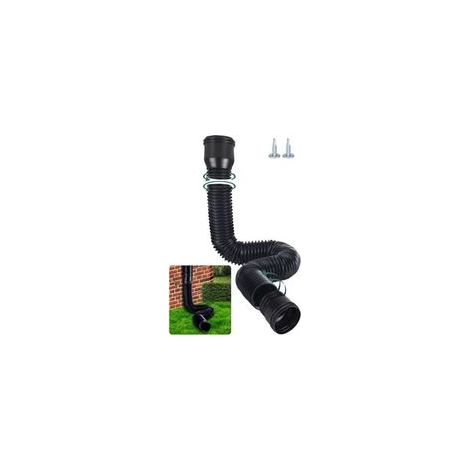 Rallonge Gouttière Flexible, Ensemble D'Extension Ronde Pour Descente De 80/100 mm, Kit D'Extension De Tuyau De Pluie, Extension De Descente De 47 à 150 cm (Noir, 1 Pièce) (1/5)