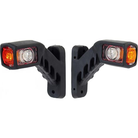 WilTec Tricolour Side Marker Lights - 2X 4 LED 12V - Square Shape - 155 x 183mm - Outline Marker Lights - Road Lighting for Trailer Camping Car Truck (1/5)