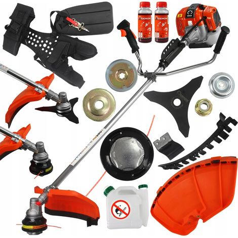 Decespugliatore a benzina con spazzola in nylon, ideale per pulire terreni e giardini, motore potente, manubrio da bicicletta, imbracatura inclusa - RQ580 DEMON (1/3)