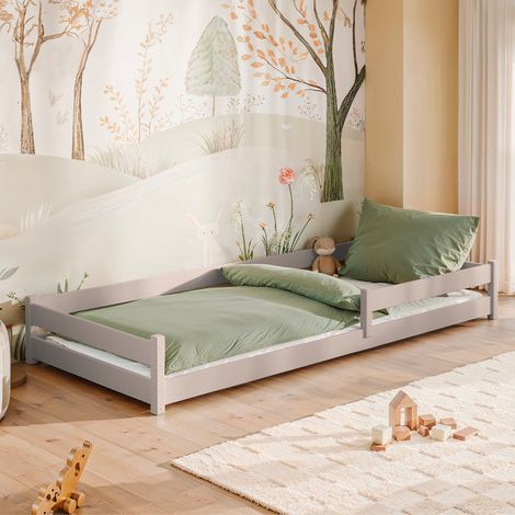 Lit au sol 90x190 sommier inclus Lily Cachemire (1/3)