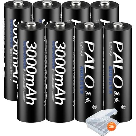 Batteries Rechargeables, NI-MH, Compatibilité Polyvalente, 8pcs AA Batterie (1/2)