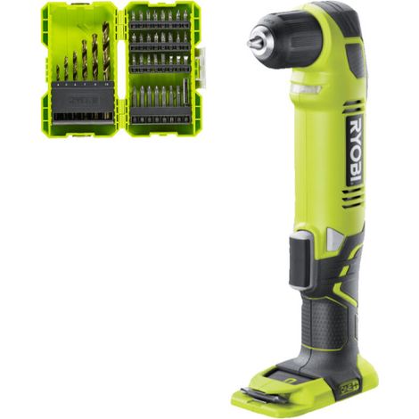 Pack RYOBI - Perceuse-visseuse d'angle RAD1801M - 18V One+ sans batterie ni chargeur - 38 accessoires de perçage-vissage - Porte embouts RAK38SDD (1/5)