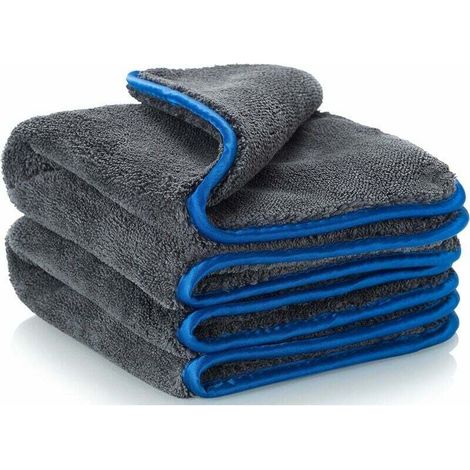 Microfiber Car Cloth, 500GSM Polishing Cloth, Microfiber Car Drying Cloth - Super Absorbent, Leaves No Water Stains, 40x40cm Blue, 2 pcs (1/5)