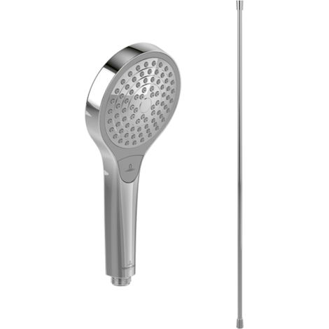 Cabezal de ducha Villeroy & Boch Verve Showers de 3 chorros + Manguera universal de 160 cm, cromo