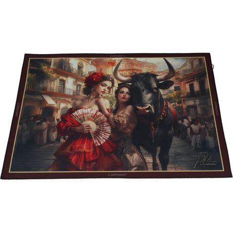 Carmani, mantel individual de plástico, obra de Pedro Rodríguez