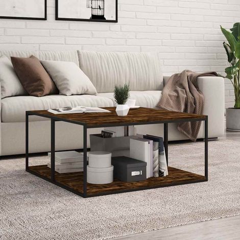 vidaXL Wall Shelves 4 pcs Smoked Oak 80x40x1,5 cm Engineered Wood (1/5)