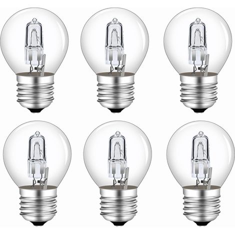 Lot de 6 Ampoules G45 E27 28W Dimmable,Blanc Chaud 2700K,Transparentes,pour Lustre,Lampe de Table,Lampadaire (1/5)