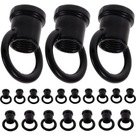 Nero,20 pezzi Sacco di Ganci a Soffitto in Lega di Zinco resistente e Occhielli, Sospensione Lampadari e Lampade Durevole Accessori per Illuminazione a Sospensione (1/5)