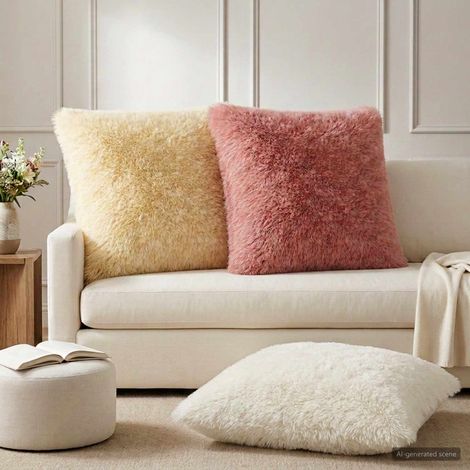vidaXL Federa 2 pcs HEERLEN Bianco 80 x 80 cm Fleece PV