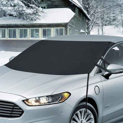 Housse de voiture, protection de pare-brise de voiture magnétique avec crochets élastiques, résiste au gel, à la neige, au soleil, à la poussière UV - Convient à la plupart des voitures, (190 x 107 cm