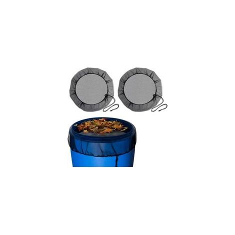 Lot de 2 filets de citerne d'eau de pluie réglables avec cordon de serrage, couverture en filet pour citerne de pluie, protection contre les moustiques et les intempéries, protection contre les