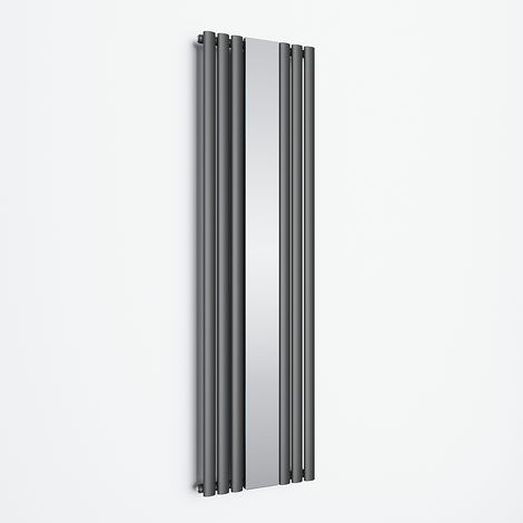 Design Heizkörper Vertikal 1800 Paneelheizkörper mittelanschluss Röhrenheizkörper mit Spiegel Anthrazit 1800x500mm,Einlagig,747 Watt,17-23m²