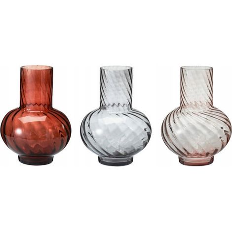 Vaso decorativo in vetro ritorto 17x23cm 1 pz.