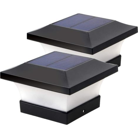 lampes solaires piliers étanches pour clôture de jardin extérieure, séparées pour portail de villa, pilier de jardin, appliques murales de cour. (1/5)