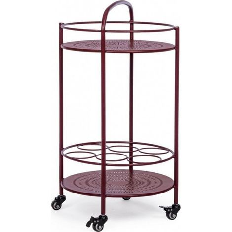 Yes Everyday Carrello Per Bottiglie In Acciaio Rosso Bordeaux