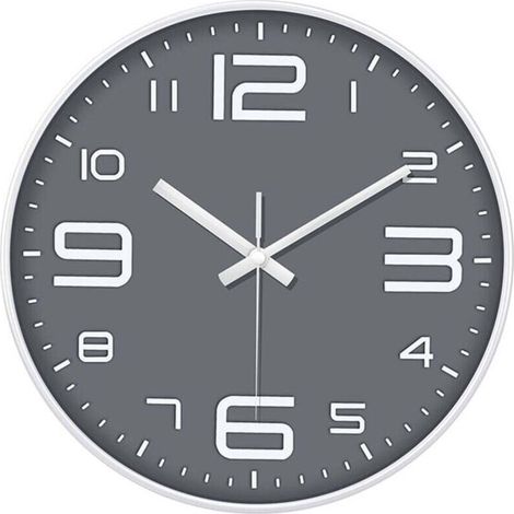 Horloge murale 12 pouces, élégante, moderne, silencieuse, sans tic-tac, à quartz, fonctionne avec piles, design décoratif rond pour la maison/bureau/cuisine/chambre/salon, facile à lire (1/5)