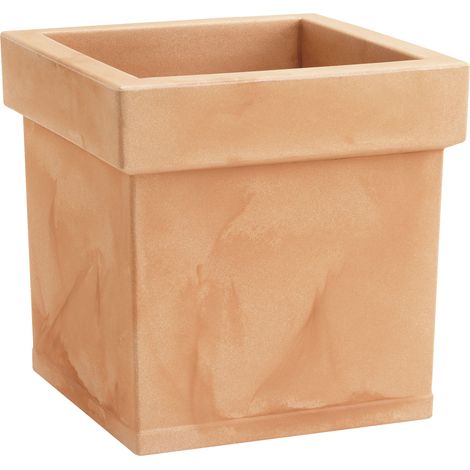 Vaso quadrato resina THEMIS cm. 40 ANTRACITE