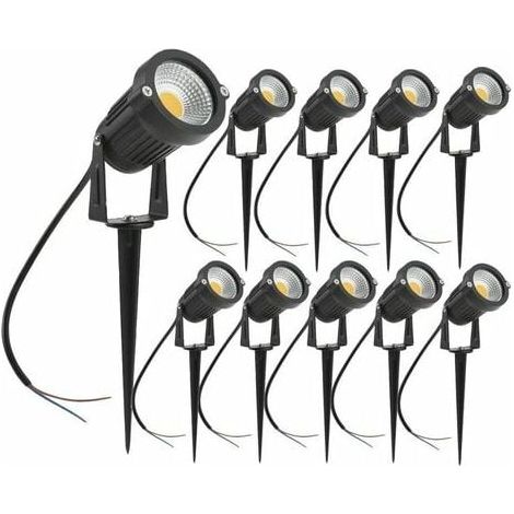 10er Set COB LED Strahler 5W 220V Verstellbare Gartenstrahler mit Erdspieß Außenbeleuchtung Gartenterrasse (1/4)