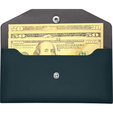 Enveloppe Pour Argent - Cuir Synthétique PU - 18,3 x 9,1 cm - Étanche et Résistant À La Déchirure - Pour Budget Personnel ou Familial - 1 Pièce