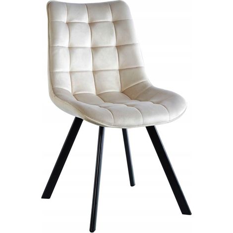 SILLA DE TERCIOPELO BEIGE CLARO TAPIZADA FURNITEX PARA EL SALÓN, MODERNA (1/2)