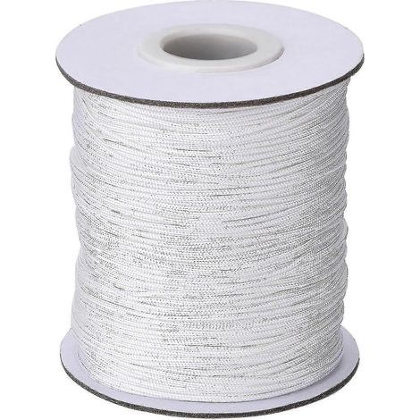 Cordon de tirage tressé blanc de 1 mm pour stores vénitiens en aluminium, idéal pour l'horticulture et l'artisanat, 109 yards/rouleau (1/5)