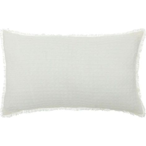 Coussin Nid d'Abeille "Widdy" 30x50cm Blanc (1/3)