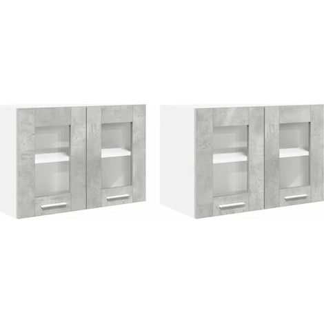 Armario colgante moderno rectangular espacio de almacenamiento 60 x 31 x 40 cm de madera contrachapada gris hormigón 020053264 (1/5)