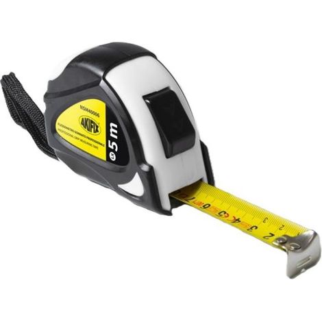 Flessometro gommato professionale zebra 5 m x 25 mm akifix nsm40006