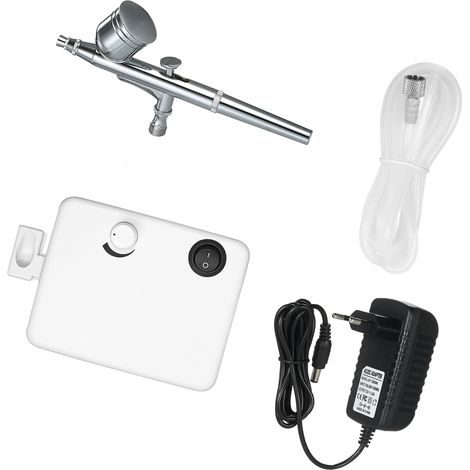 Kit d'aérographe polyvalent avec mini compresseur d'air, kit de brosses à alimentation par gravité pour peinture artistique, tatouage, manucure, artisanat, pulvérisation de gâteau, modèle d'outil à on (1/3)