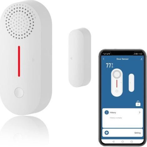 Capteur de porte intelligent, alarme sans fil pour portes et fenêtres, capteur de contact WiFi, notifications via application