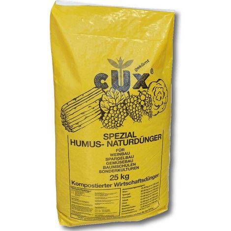 Engrais naturel Cuxin Humuskorn granulé 25 kg – Spécial légumes et viticulture – 4,5% azote – Fertilisation organique pour jardins