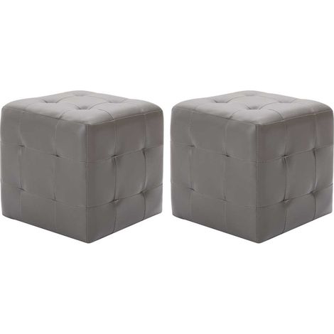 Pouf 2 pz Grigio 30x30x30 cm in Similpelle vidaXL (1/5)